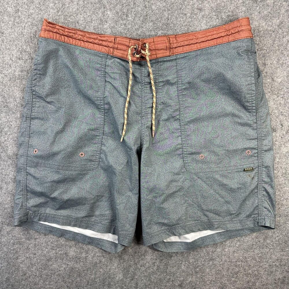 Howler Bros Board Shorts Mens 36 Gray Geometric Swim Trunks Elastic Waist Beach